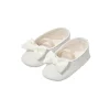 Satin Fabric Handmade Bow Embellished Glitter Ballerinas