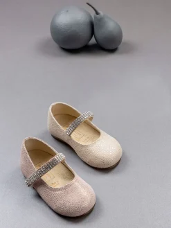 Single Strap Swarovski Crystal Embellished Ballerinas