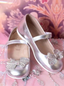 Single Strap Swarovski Crystal Bow Ballerinas