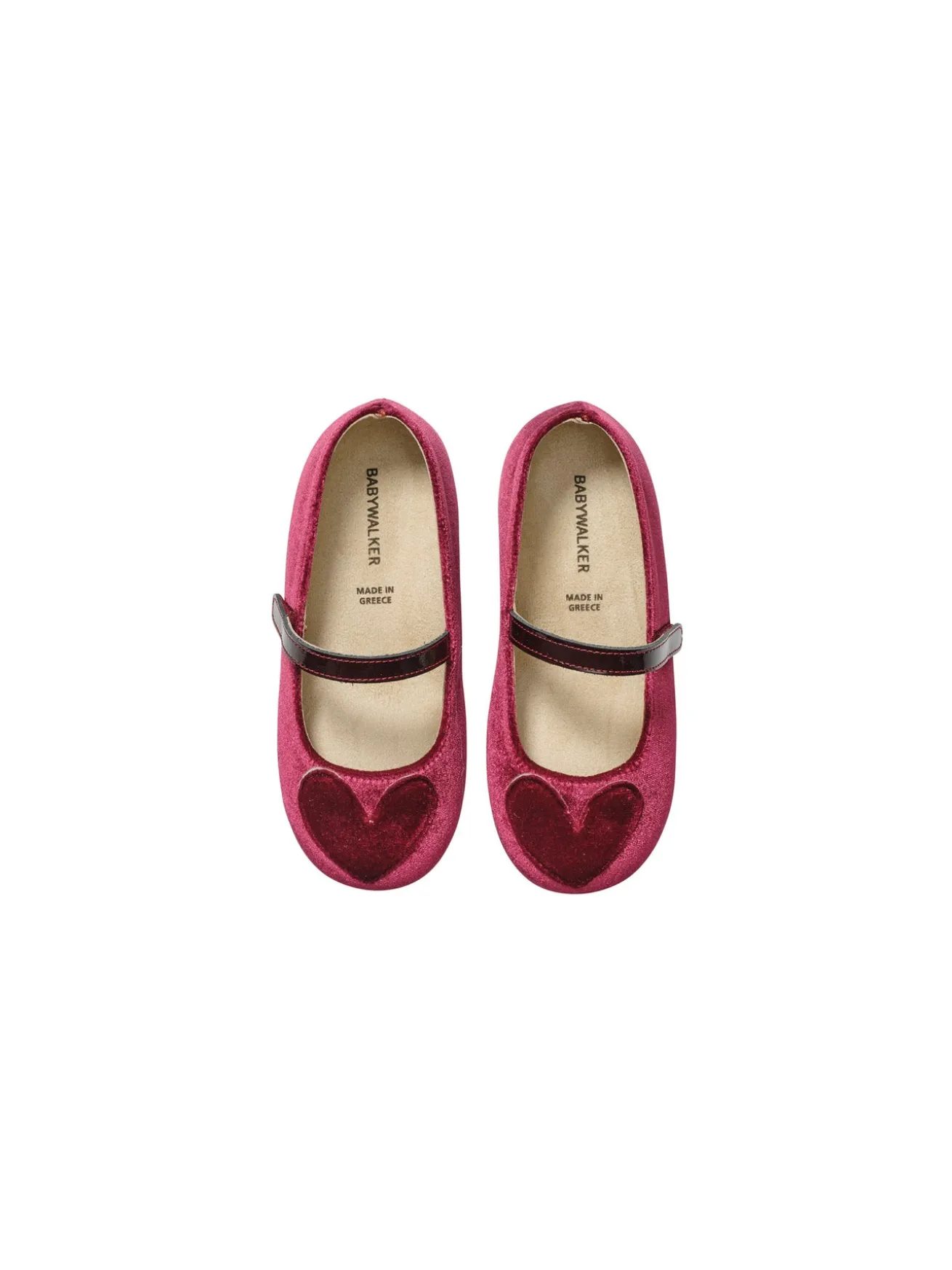Single Strap Velcro Velvet Fabric Ballerinas